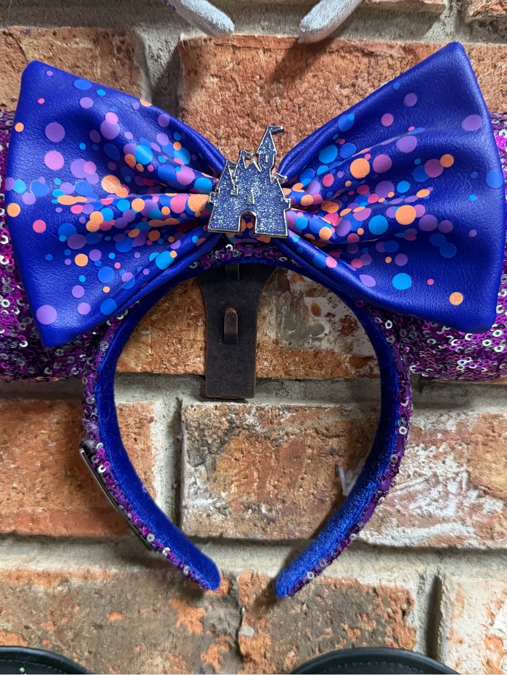Disney Parks Sequin Loungefly Headband Sequin Castle Minnie Ears